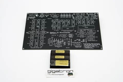 "gigatron TTL microcomputer, PCB, ROMs and sticker"